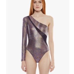 Koral Metallic  One Sleeve Bodysuit